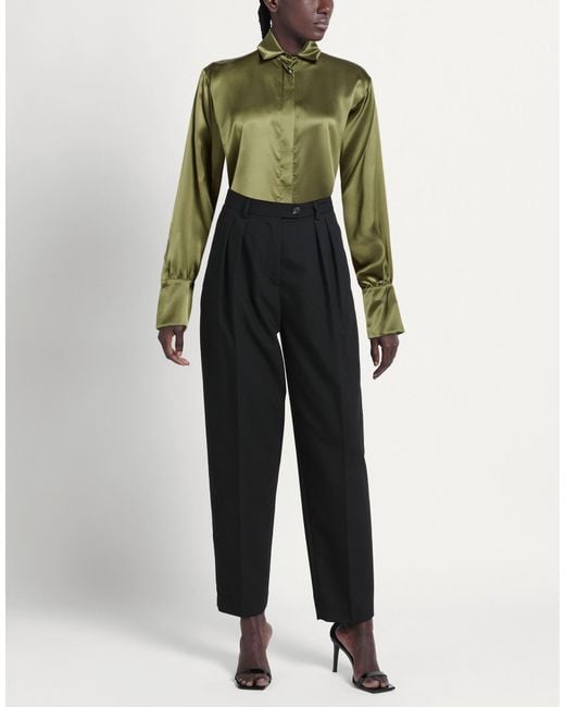 Crida Milano Green Military Shirt Silk