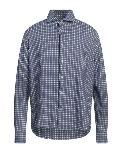 Fedeli Blue Shirt Cotton, Nylon, Elastane for men