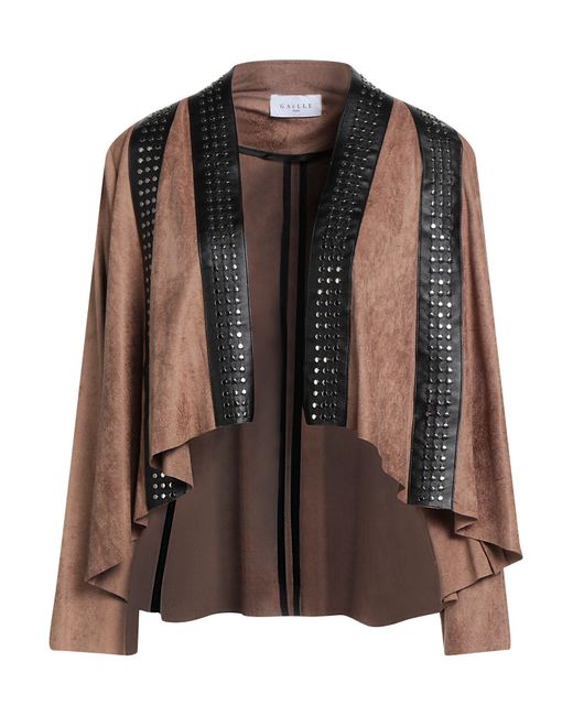 Gaelle Paris Brown Jacket Polyester, Elastane