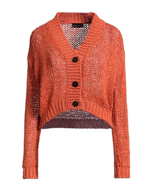 Roberto Collina Red Rust Cardigan Cotton, Polyamide