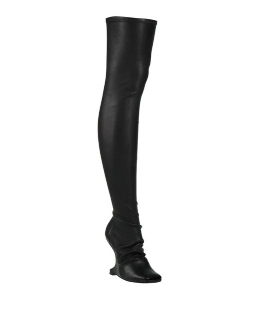 Rick Owens Black Boot Leather