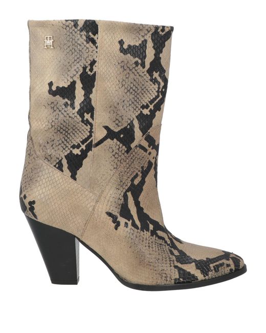 Tommy Hilfiger Brown Khaki Ankle Boots Leather