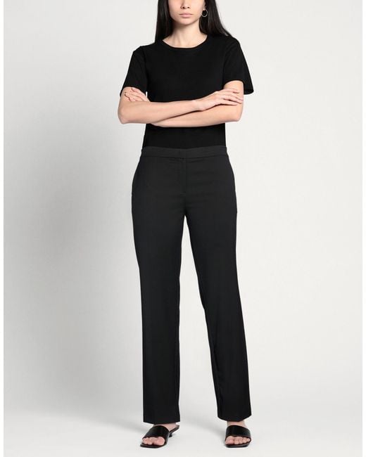 Twinset Black Pants Polyester, Wool, Viscose, Elastane