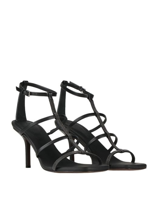 Brunello Cucinelli Black Sandals Leather
