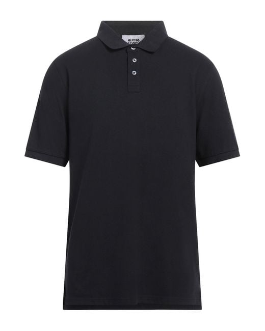 Alpha Studio Black Polo Shirt for men