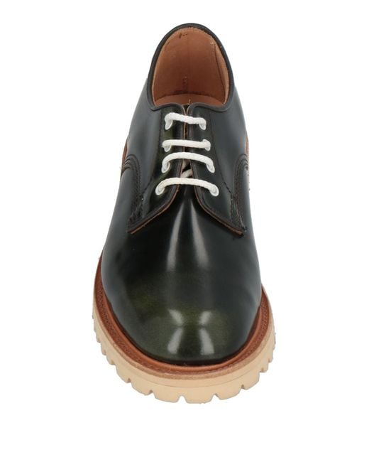 Tricker's Green Dark Lace-Up Shoes Leather for men