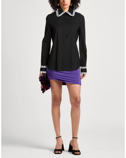 Moschino Black Shirt Cotton, Elastane
