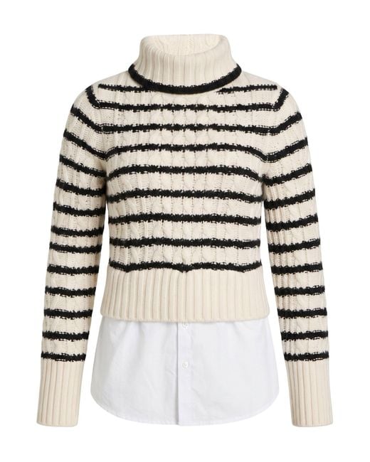 Veronica Beard White Rollkragenpullover