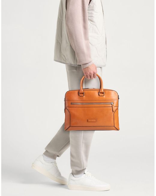 The Bridge Orange Handbag Leather for men