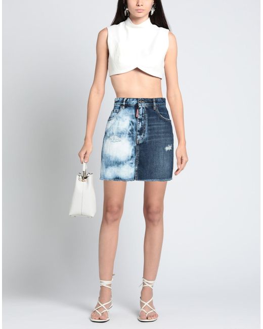 DSquared² Blue Denim Skirt Cotton, Calfskin