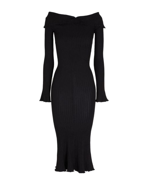 8 by YOOX Black Midi Dress