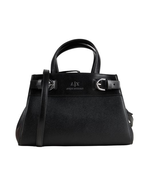 ARMANI EXCHANGE Black Handbag Polyester, Polyurethane