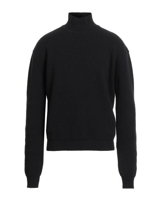 Rick Owens Black Turtleneck Virgin Wool for men