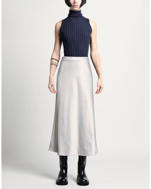 Tagliatore 0205 White Light Midi Skirt Polyester, Elastane