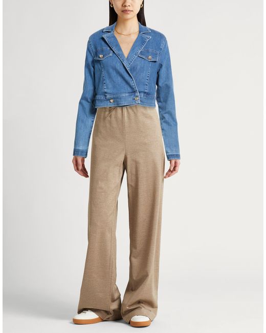 Liu Jo Blue Denim Outerwear Cotton, Polyester, Elastane