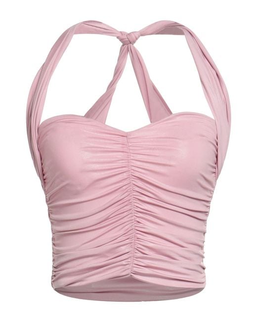Pinko Pink Denim Top Polyester, Elastane