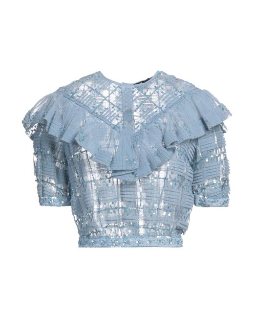 Elisabetta Franchi Blue Slate Top Polyamide, Plastic, Glass