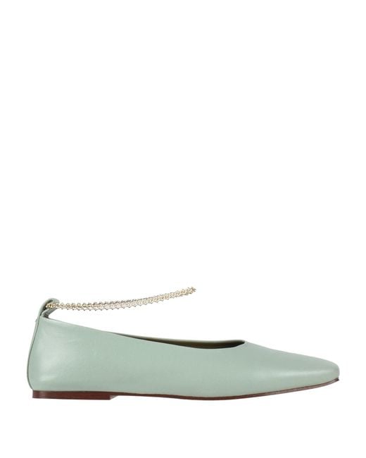 MARIA LUCA Green Ballet Flats Leather