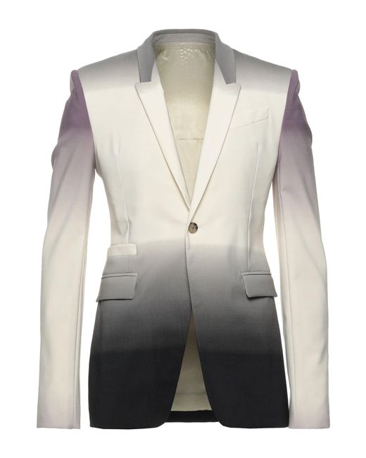 Rick Owens Gray Ivory Blazer Wool, Elastane for men