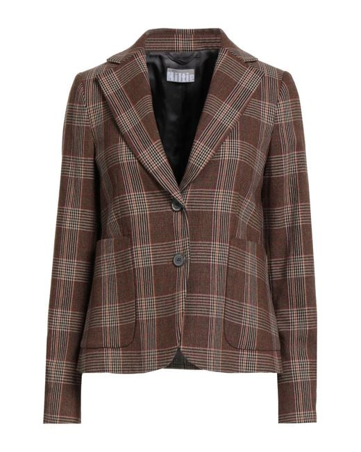Kiltie Brown Blazer Virgin Wool, Polyester, Polyamide, Viscose, Elastane