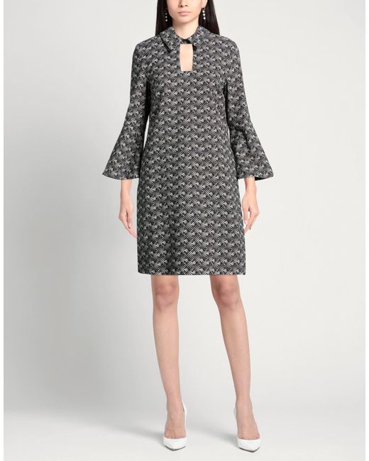 Camicettasnob Gray Mini Dress Cotton, Polyamide, Elastane
