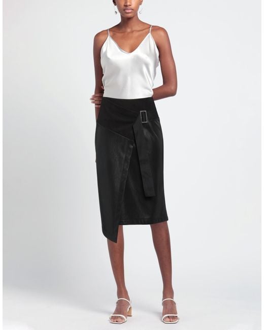 ALESSIA SANTI Black Midi Skirt Polyester, Elastane, Polyurethane Resin