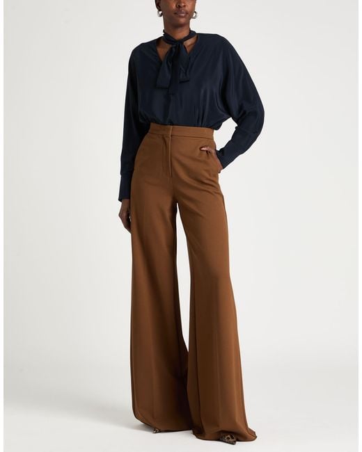 Max Mara Brown Pants Viscose, Polyamide, Elastane