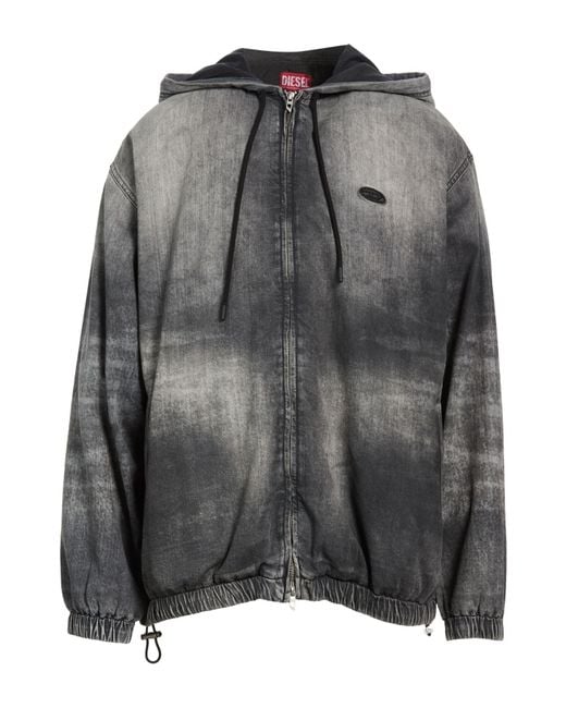 DIESEL Gray Denim Outerwear for men