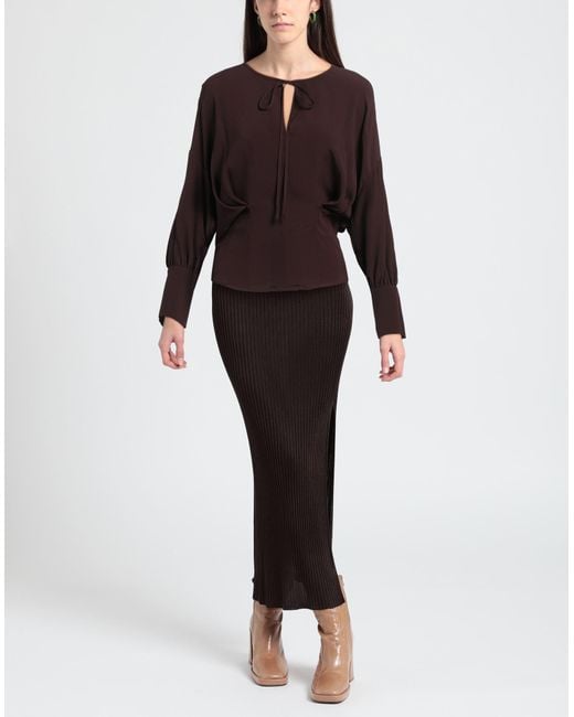 Semicouture Brown Top Acetate, Silk