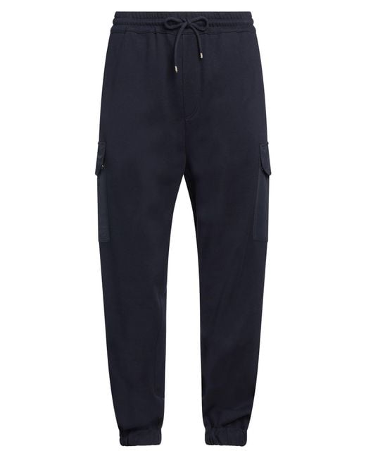 Brunello Cucinelli Blue Midnight Pants Cotton, Polyamide for men