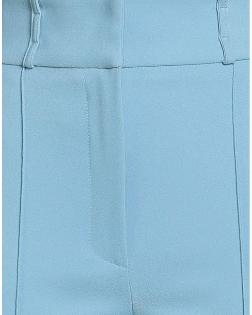 Elisabetta Franchi Blue 2 Essentials Azure Pants Polyester, Elastane