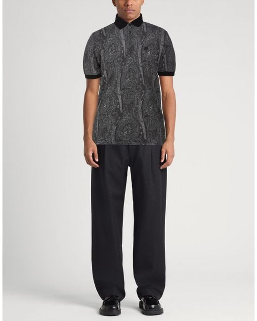 Etro Black Polo Shirt Cotton for men