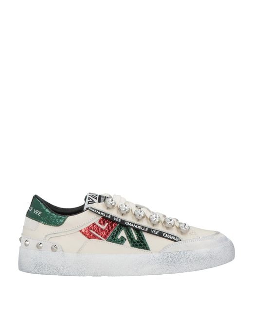 Emanuélle Vee White Cream Sneakers Leather