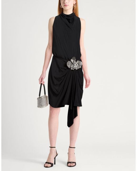 Amen Black Mini Dress Acrylic, Silk, Elastane