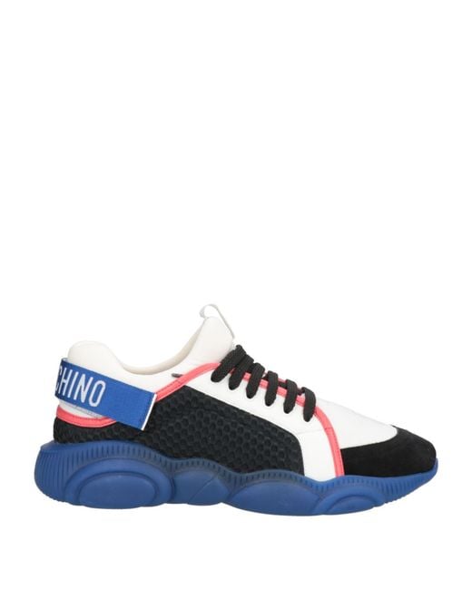 Moschino Blue Sneakers Leather, Textile Fibers for men