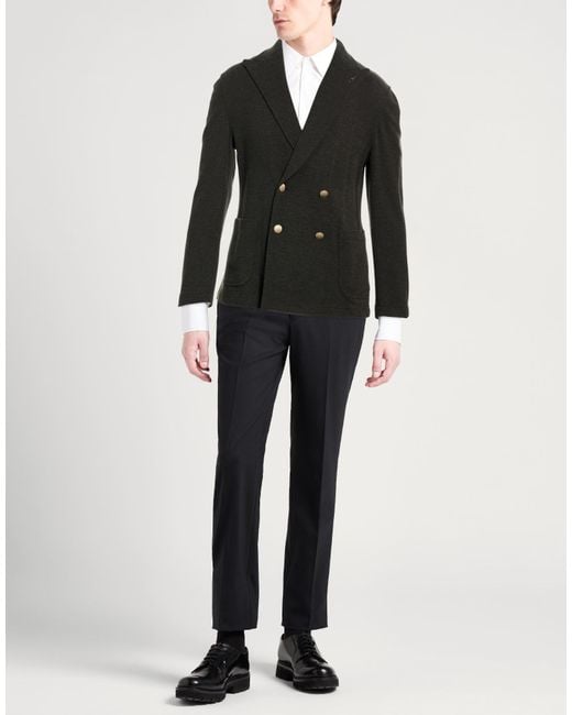 Paoloni Black Blazer Wool, Polyamide, Cashmere for men