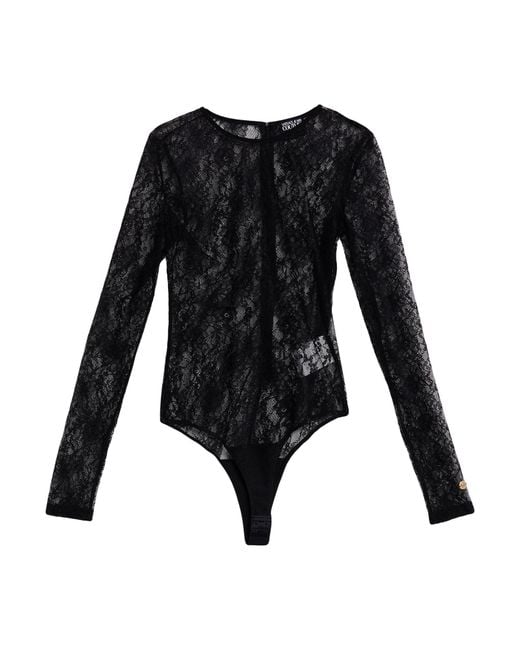 Versace Jeans Couture Black Bodysuit Polyamide, Elastane