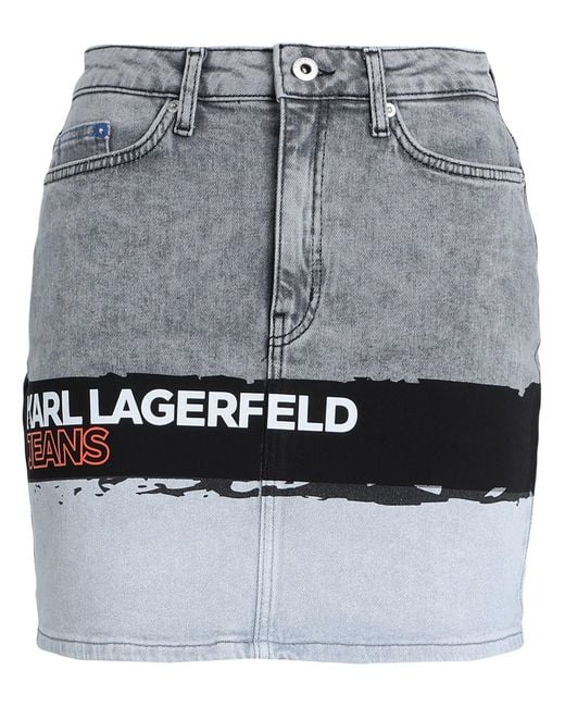 Karl Lagerfeld Gray Denim Skirt