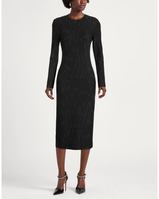 Pinko Black Midi Dress Polyamide, Viscose, Elastane, Cotton