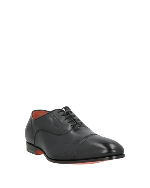 Santoni Gray Lace-Up Shoes Leather for men
