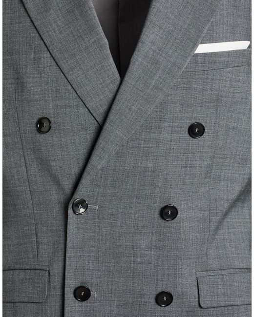 Berry & Brian Gray Suit Wool, Elastane for men