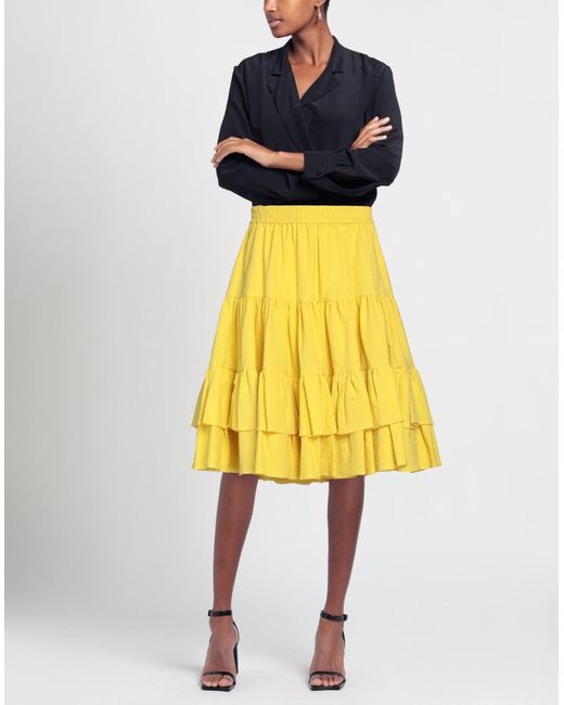 MSGM Yellow Midi Skirt