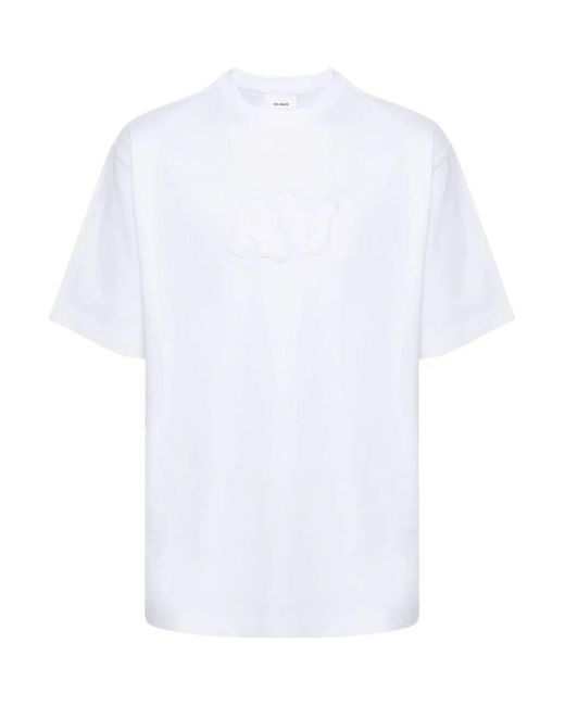 T-shirt con logo goffrato di Axel Arigato in White da Uomo