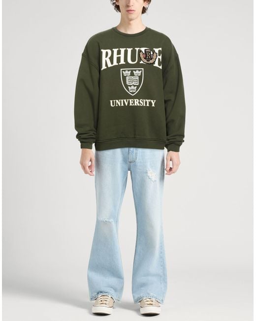 Rhude Green Military Sweatshirt Cotton for men