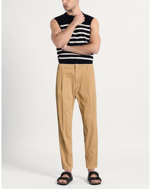 Dondup Natural Camel Pants Cotton, Elastane for men