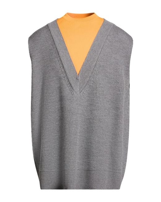 Jil Sander Gray Sweater Wool, Cotton, Polyamide for men