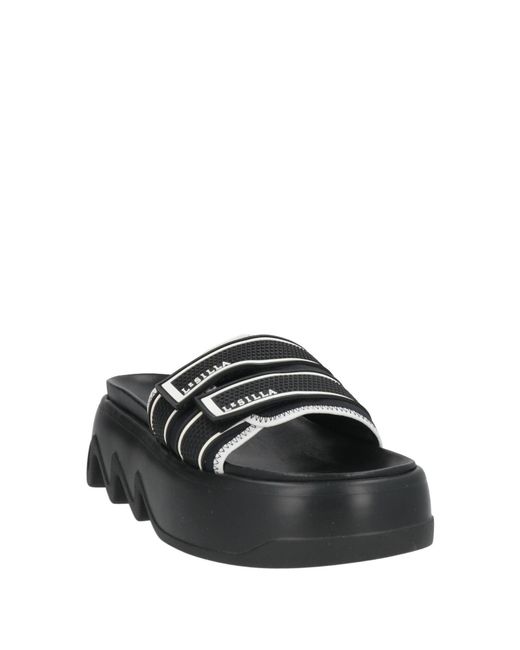 Le Silla Black Sandals Textile Fibers