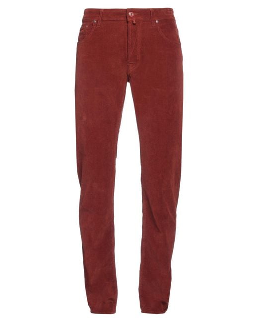 Jacob Cohen Red Pants Cotton, Elastane for men