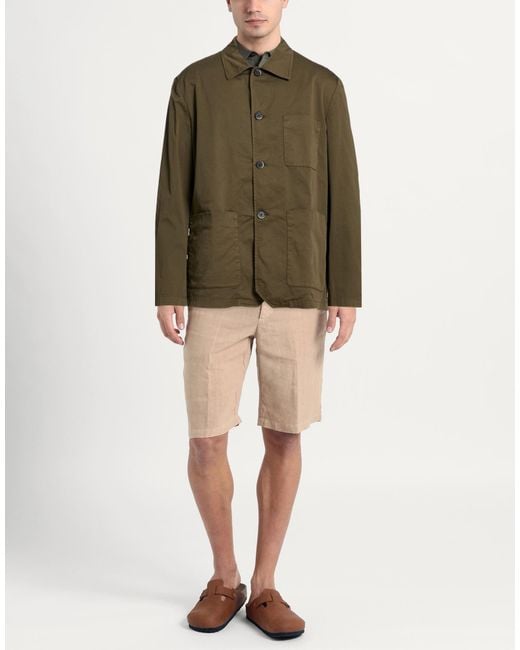 Barena Green Military Jacket Cotton, Elastane for men