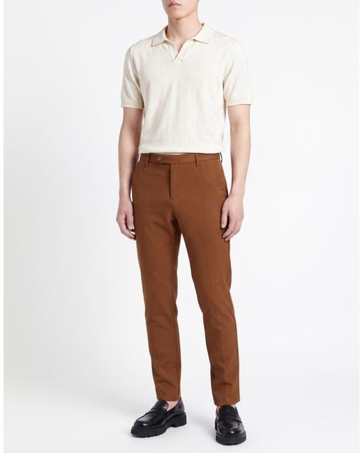 TELAMIRA Brown Pants Polyester, Viscose, Elastane for men